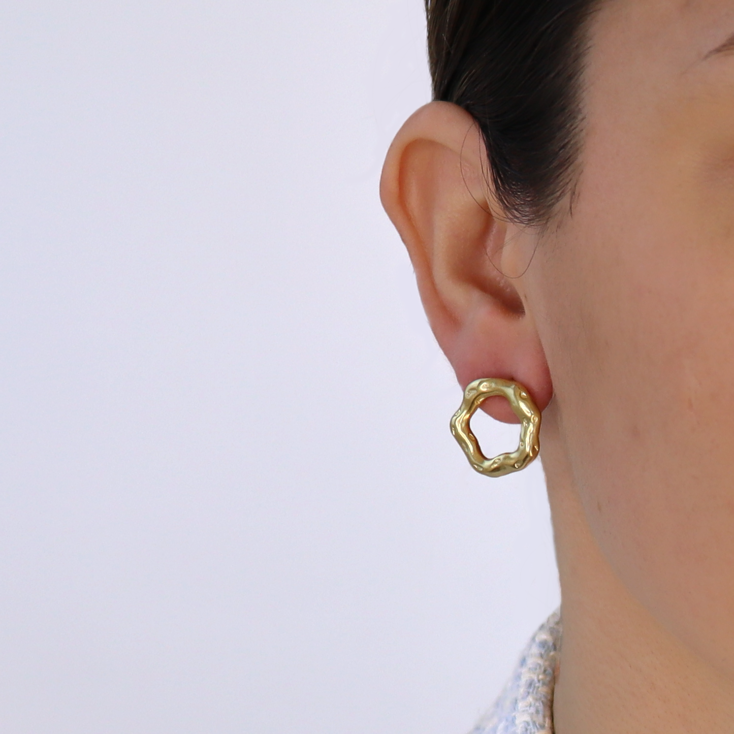 Organic Open Circle Stud