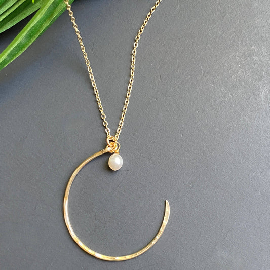 Crescent Pearl Necklace