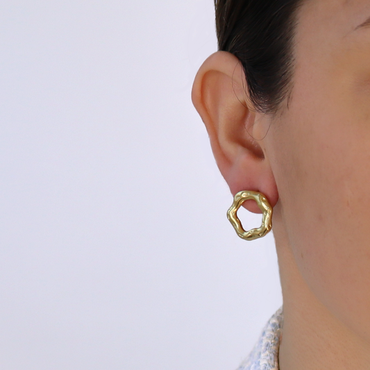 Organic Open Circle Stud