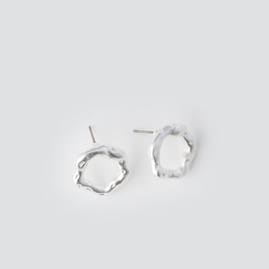 Organic Open Circle Stud