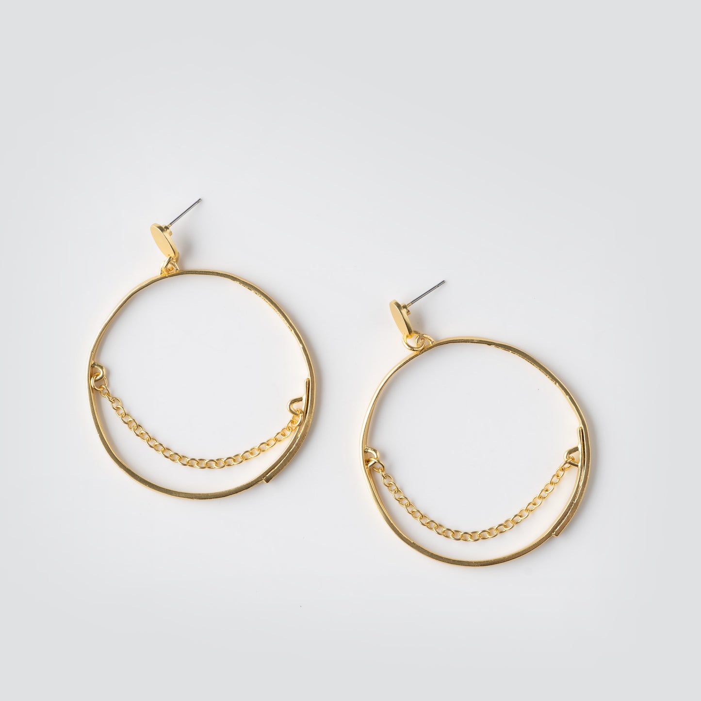 Antique Hoop Chain Earrings