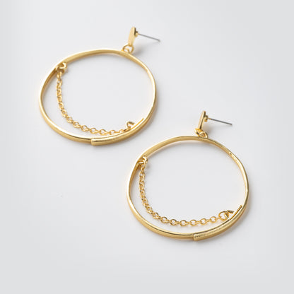 Antique Hoop Chain Earrings