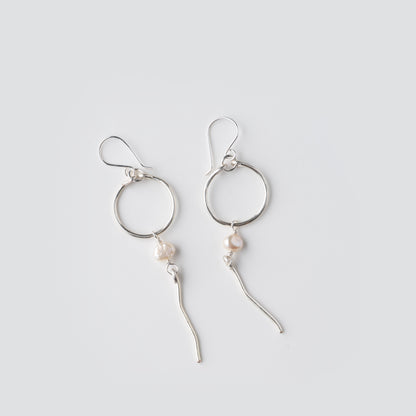 Wavy Pearl Drop Earrings