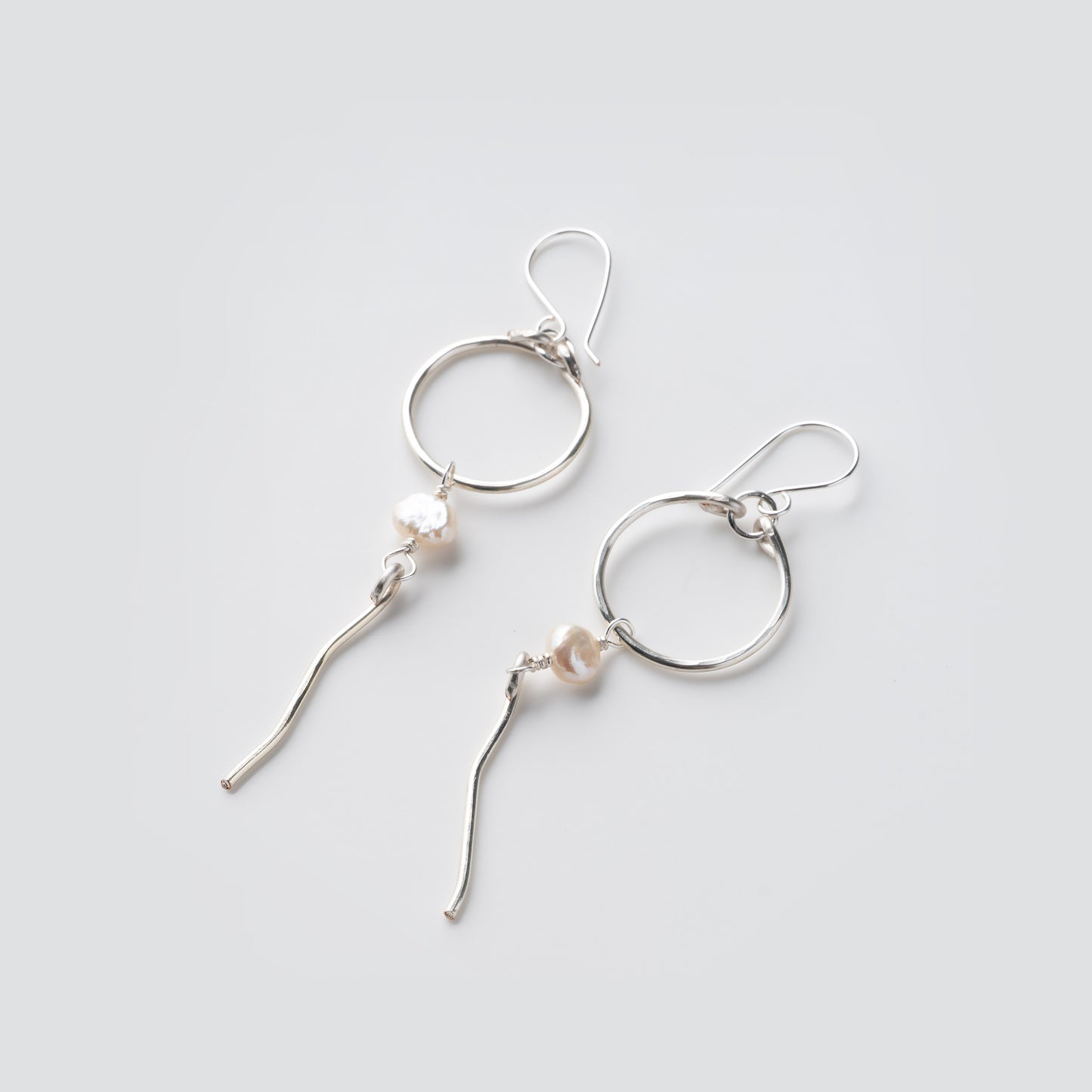 Wavy Pearl Drop Earrings