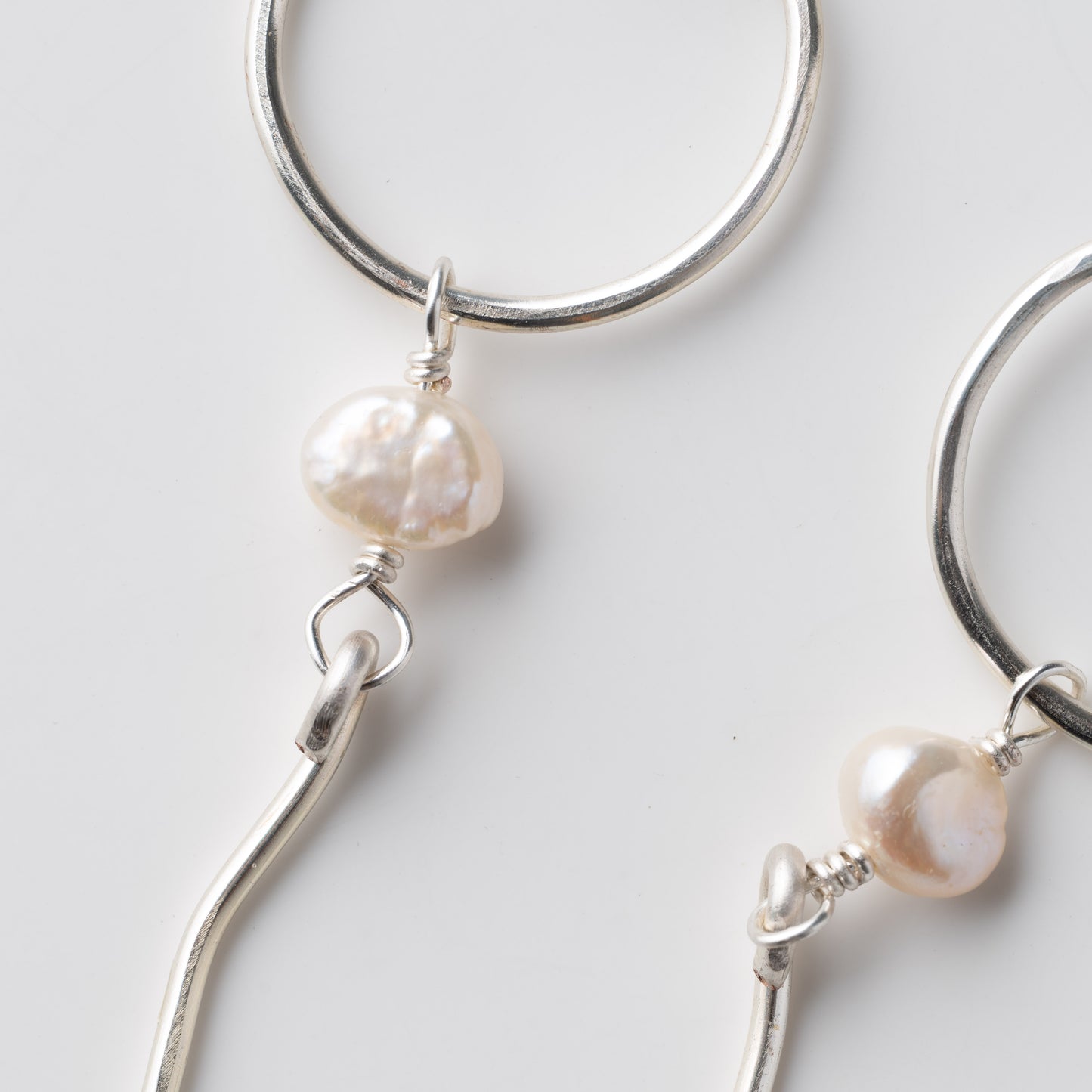 Wavy Pearl Drop Earrings