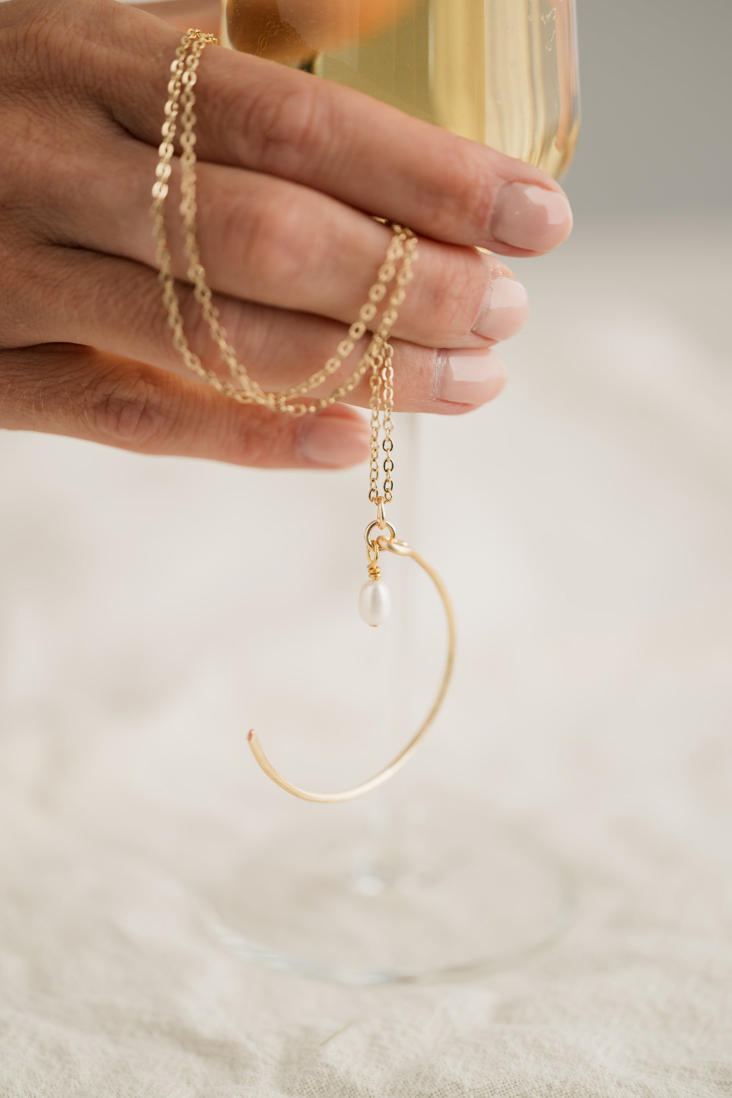 Crescent Pearl Necklace