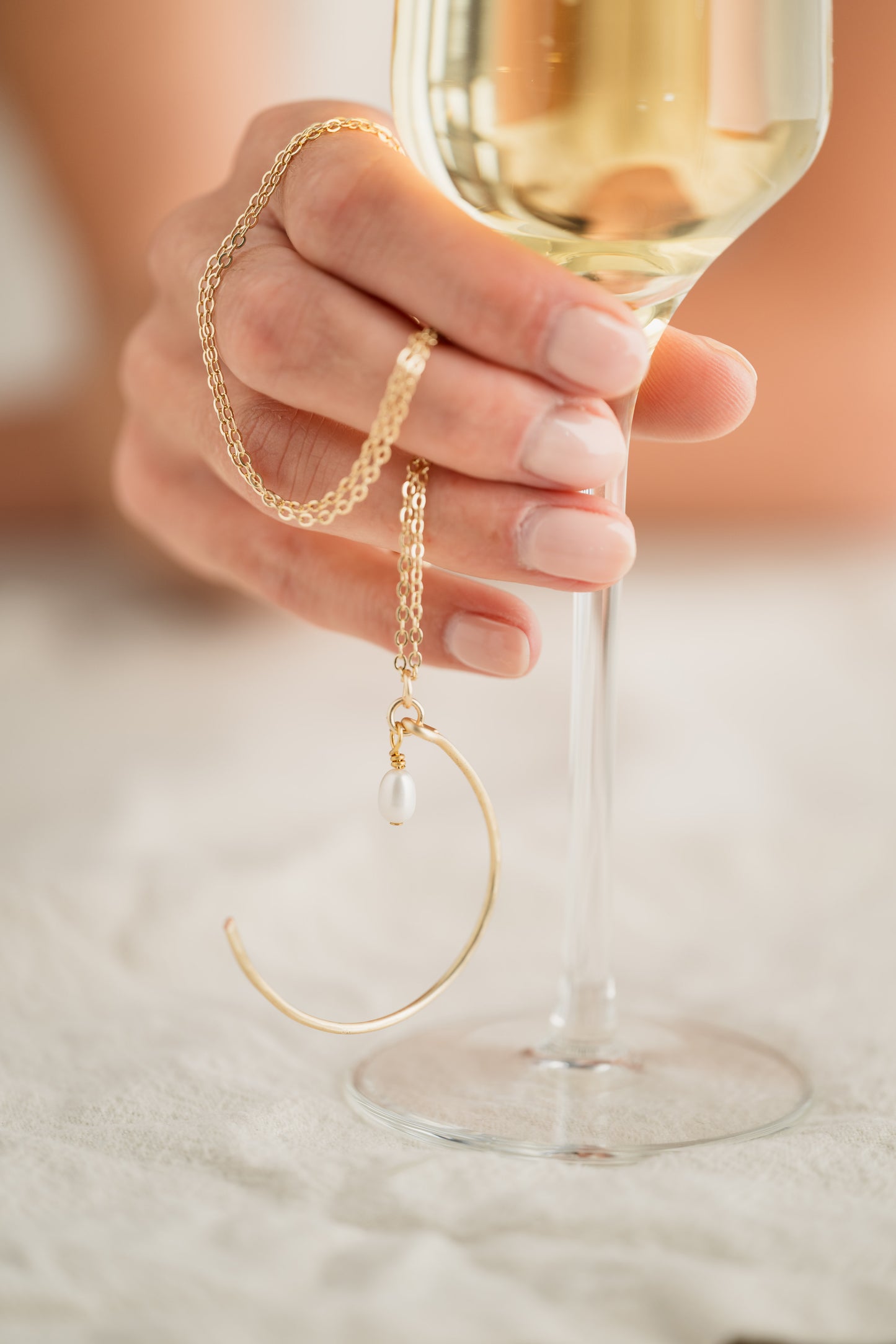 Crescent Pearl Necklace