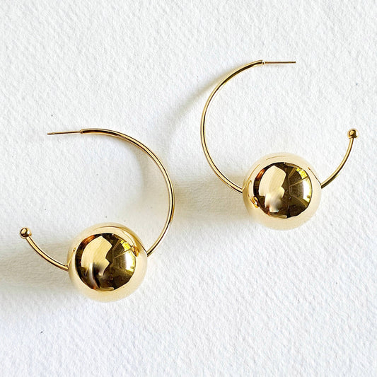 Sphere Hoop Ball Earrings